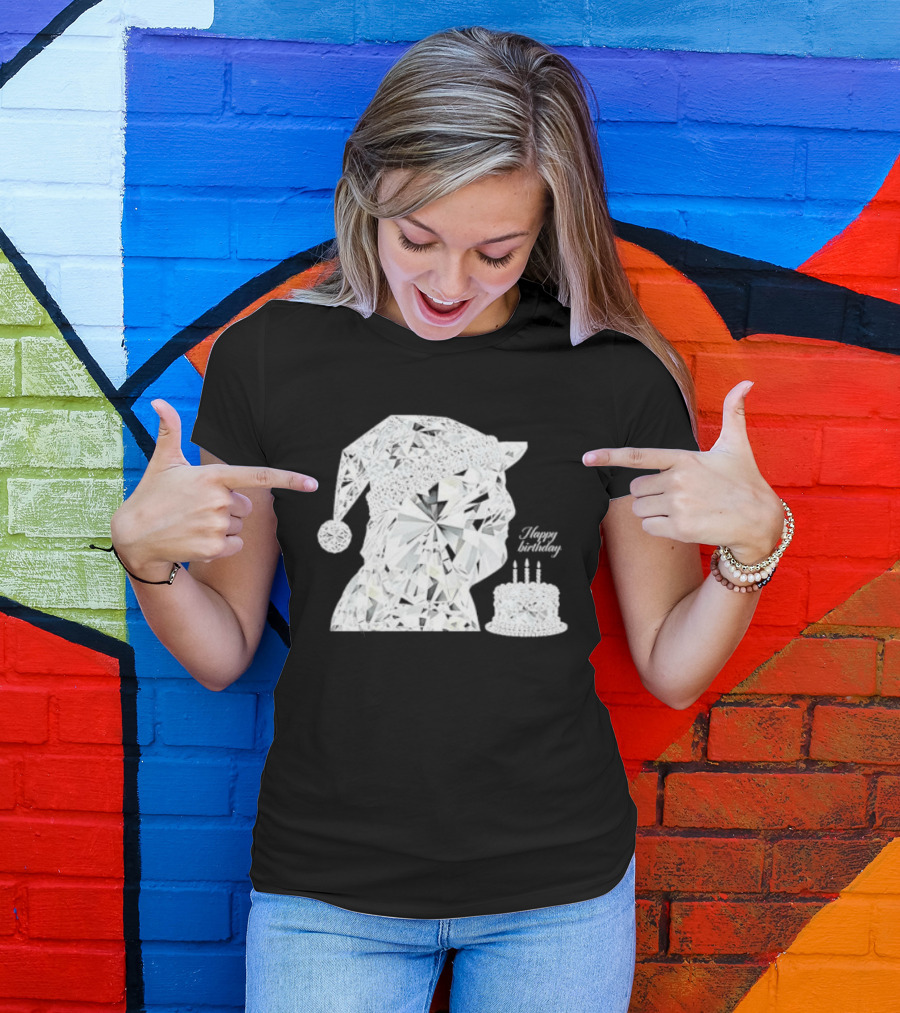 Happy Birthday Trump Diamond Wizard With Crystal Hat And Cake T-Shirt
