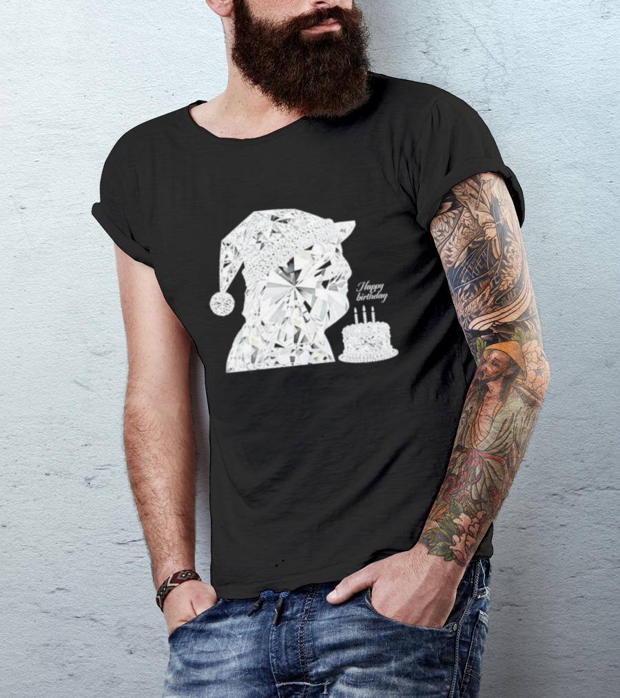 Happy Birthday Trump Diamond Wizard With Crystal Hat And Cake T-Shirt