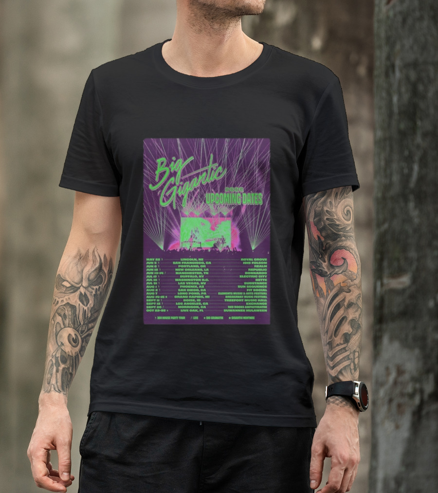 Big Gigantic 2026 Upcoming Dates And Locations T-Shirt