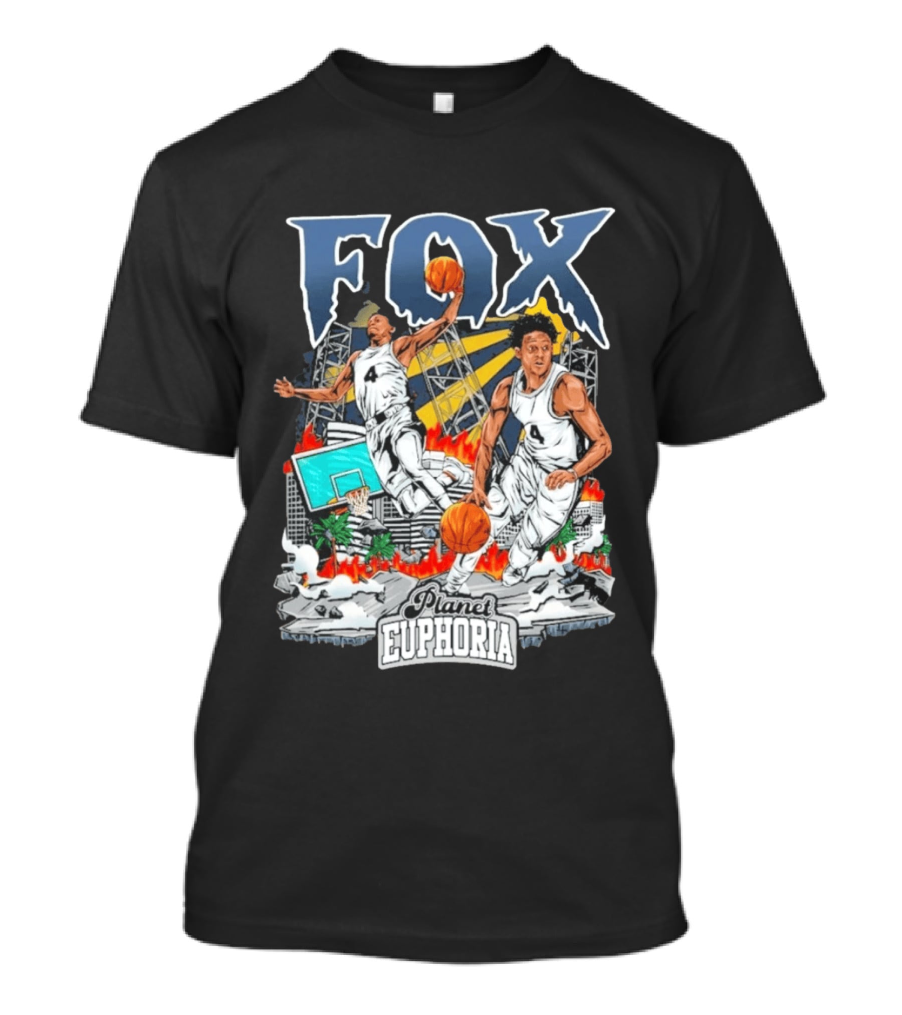 Fox Planet Euphoria Court Crusher Basketball Action T-Shirt