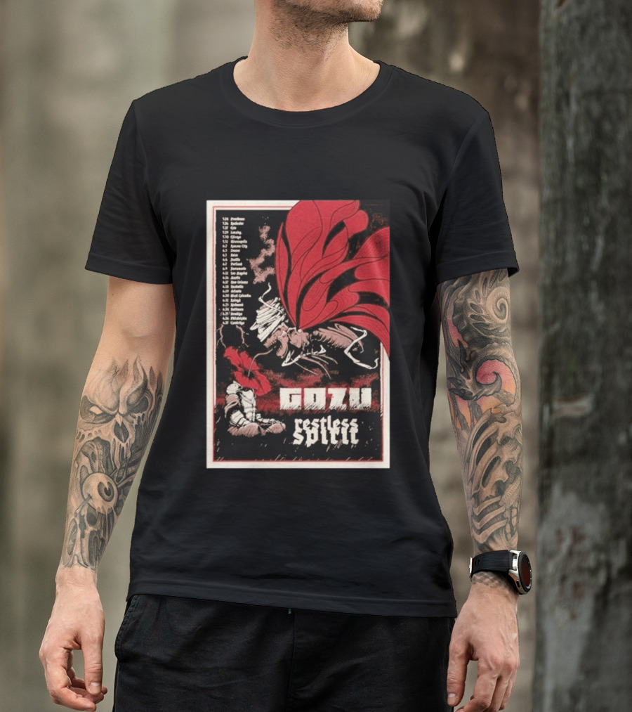 Gozu Restless Spirit Tour 26 With Locations And Dates T-Shirt
