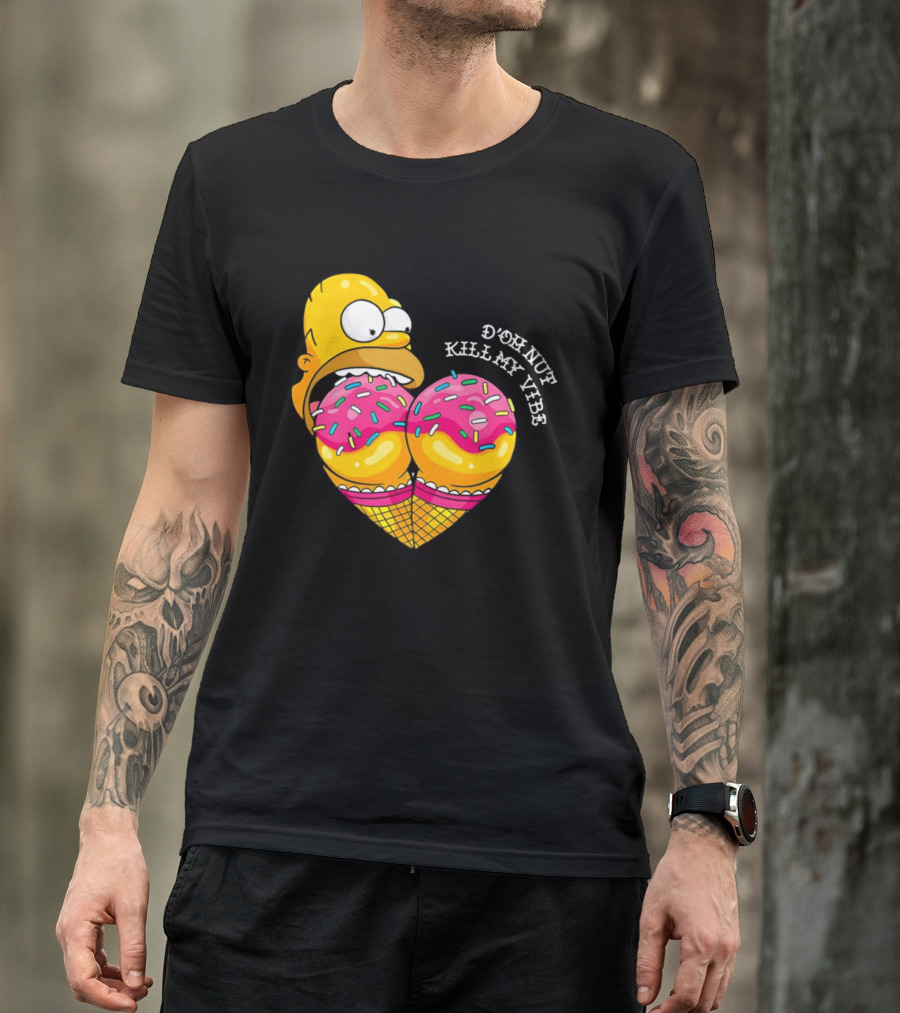 Homer D'oh Nut Kill My Vibe Ice Cream Cone T-Shirt