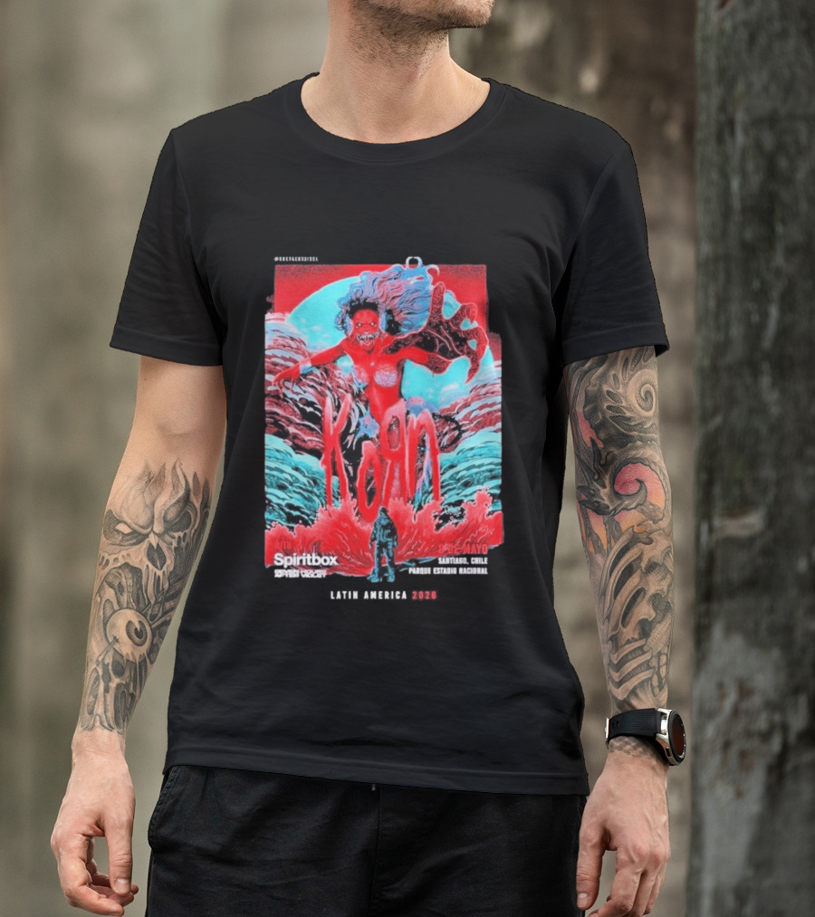 KoRn Santiago Chile Parque Estadio Bicentenario May 8 2026 With Spiritbox Latin America Event T-Shirt