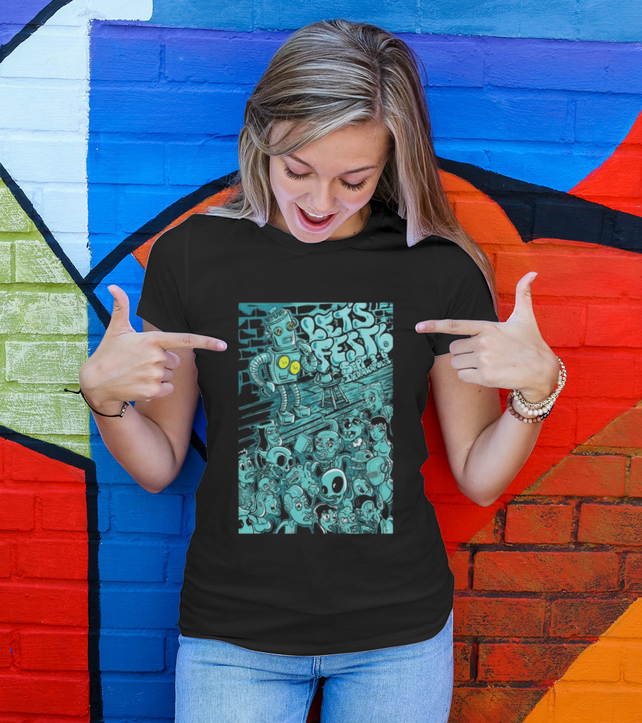 LET'S FEST 6 SEP 9 6 2026 Indianapolis Robot And Alien Crowd T-Shirt