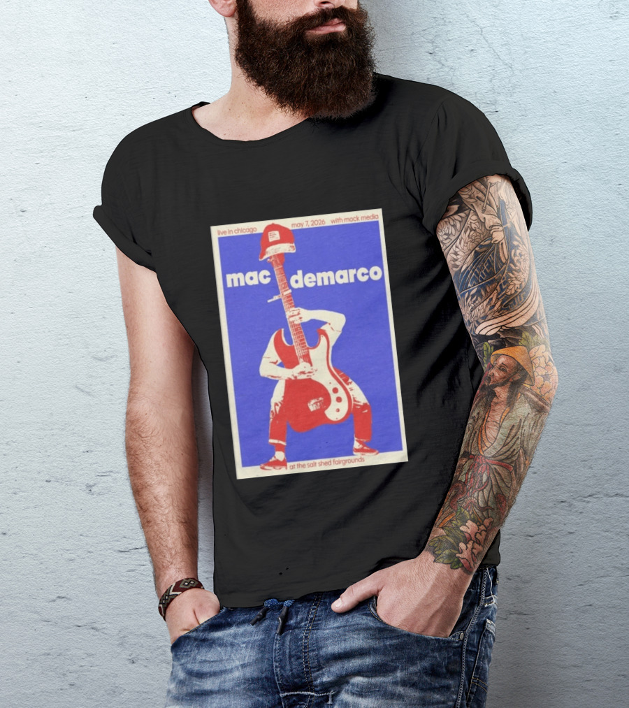 Mac Demarco Live In Chicago May 7 2026 The Salt Shed Fairgrounds With Mock Media T-Shirt