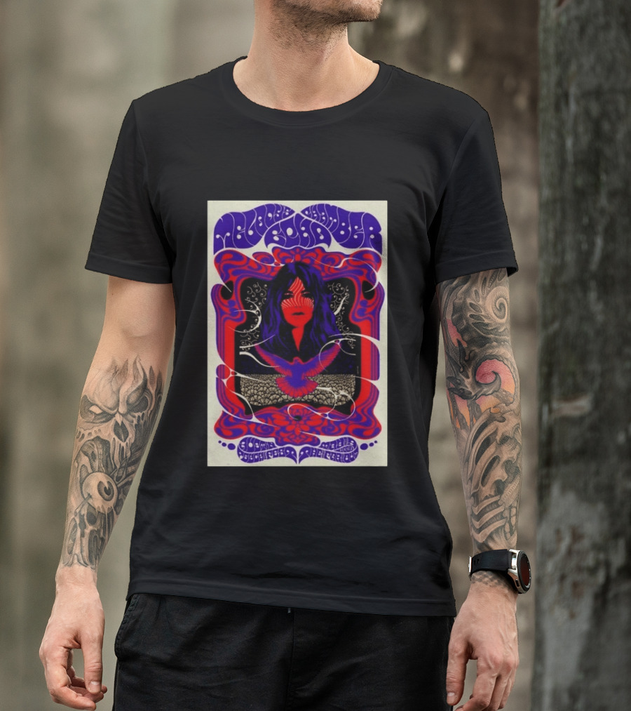Melody's Echo Chamber Austin Psych Fest 2026 May 9 Austin TX Psychedelic Art Red Purple Woman Bird T-Shirt