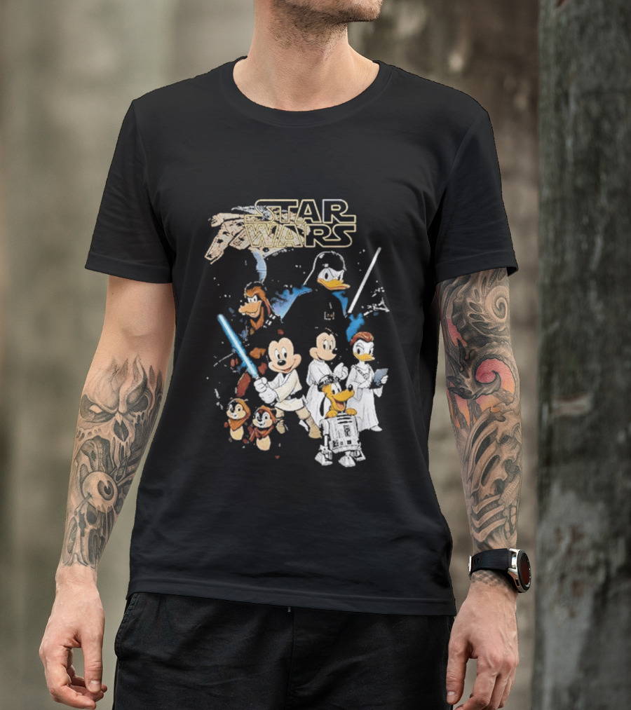 Star Wars Disney Mickey And Friends Sci Fi Cartoon Characters T-Shirt