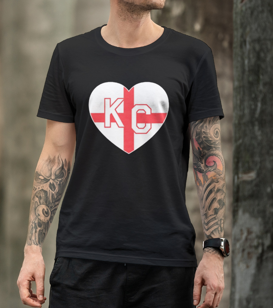 England Kansas City KC Heart Cross T-Shirt