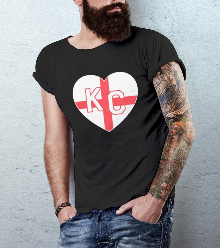 England Kansas City KC Heart Cross T-Shirt
