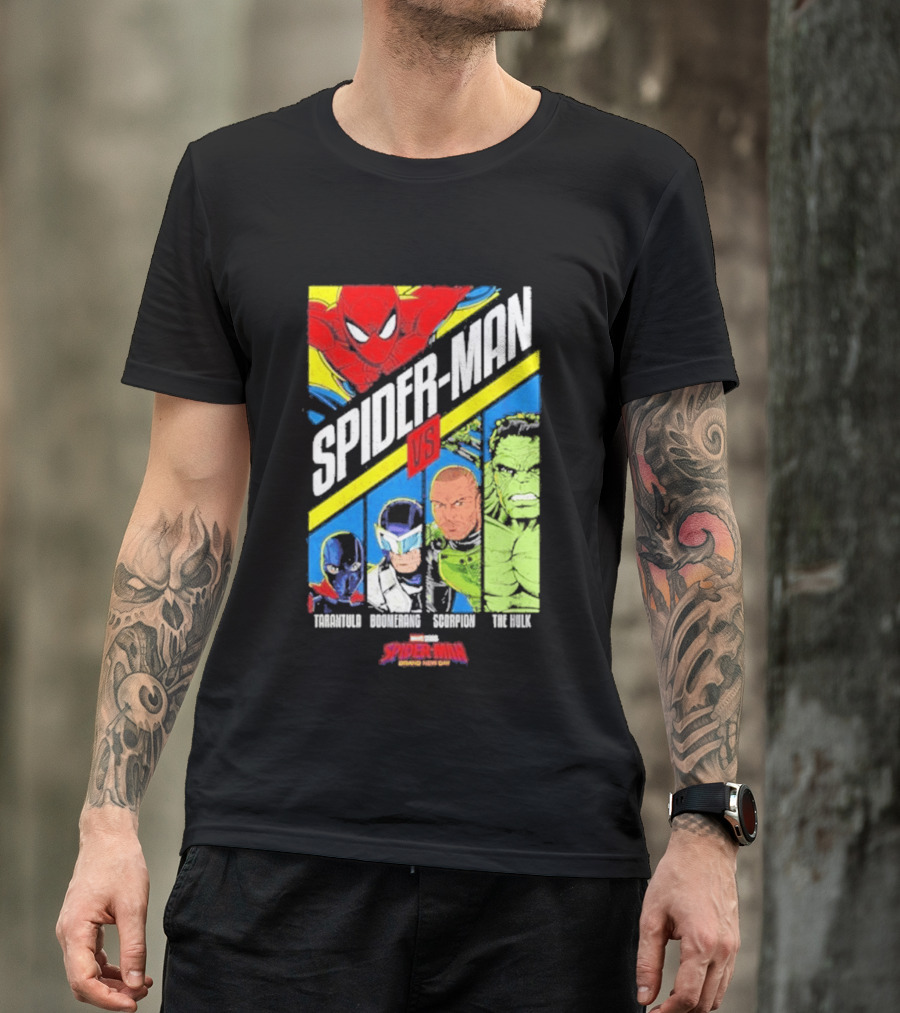 Spider Man VS Tarantula Boomerang Scorpion The Hulk Marvel Superheroes Showdown T-Shirt