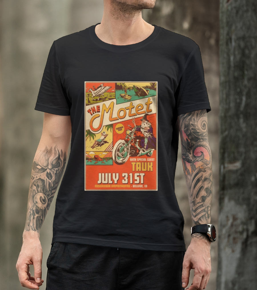 The Motet Summer Tour July 31st Mishawaka Amphitheatre Bellvue CO With Special Guest Tauk T-Shirt