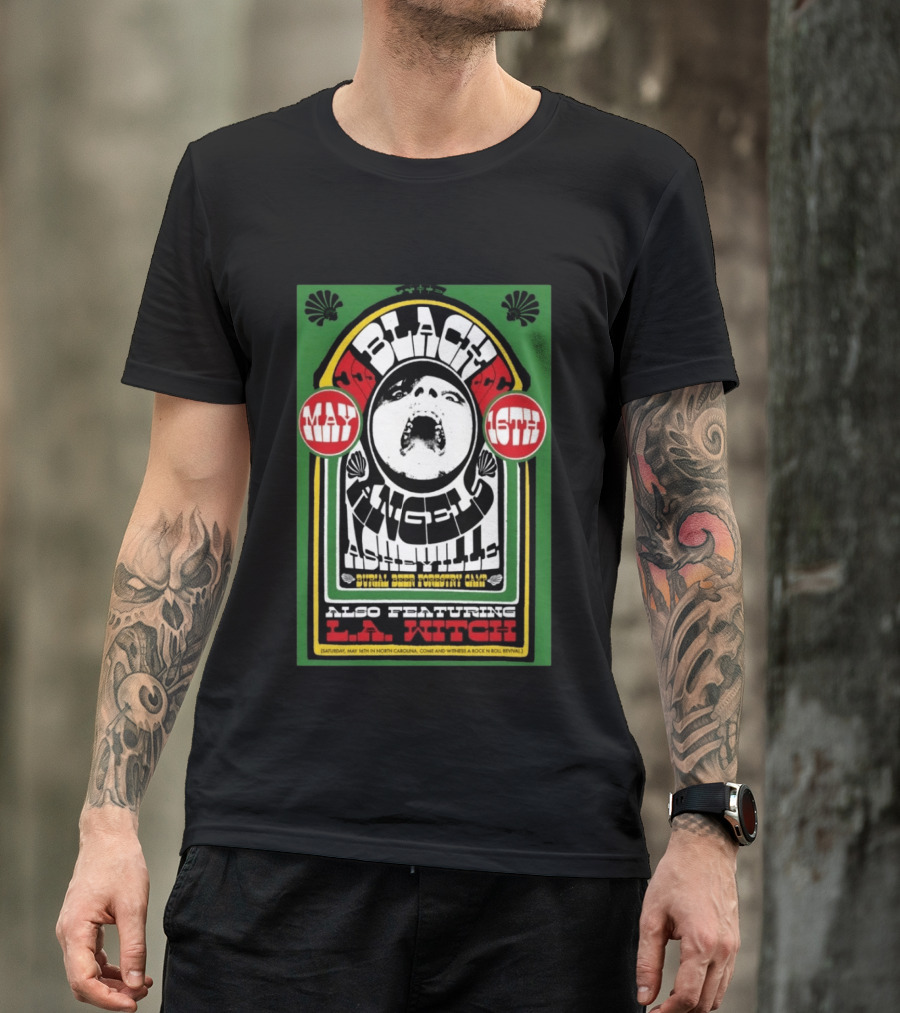 The Black Angels Asheville May 16th Concert Featuring L.A. Witch 2026 T-Shirt