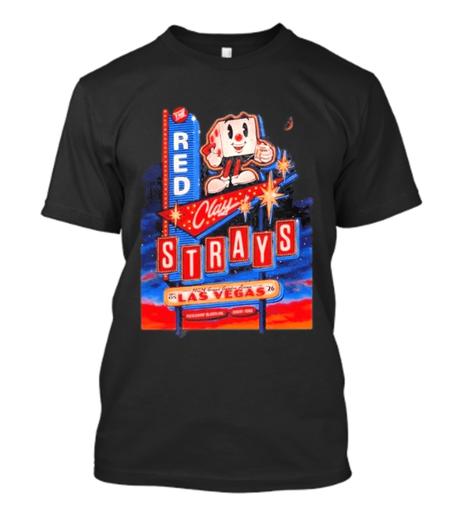 The Red Clay Strays MGM Grand Garden Arena Las Vegas December 5 2026 Neon Vintage Sign T-Shirt
