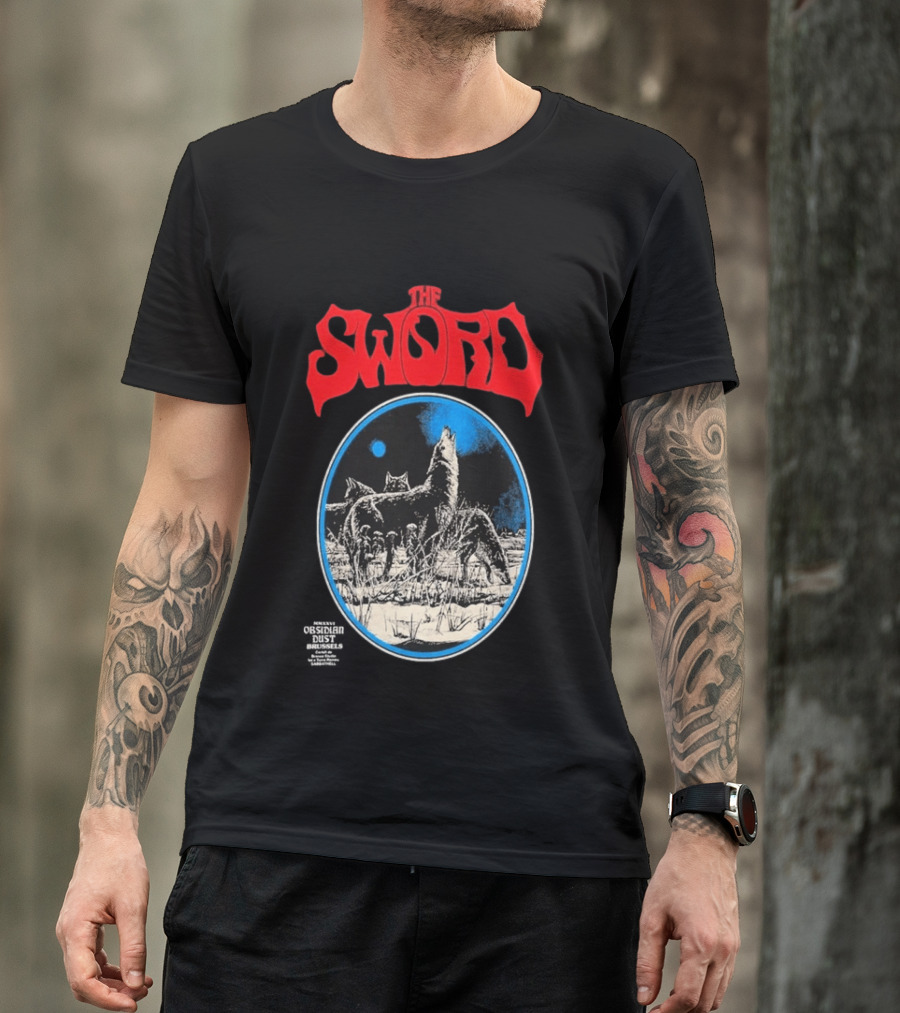 The Sword Brussels Belgium May 17 2026 Wolf Howling At Moon T-Shirt