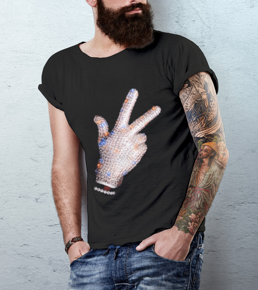 Captain Iceman New York Knicks Drake Iceman Sequined Glove Hand Gesture T-Shirt