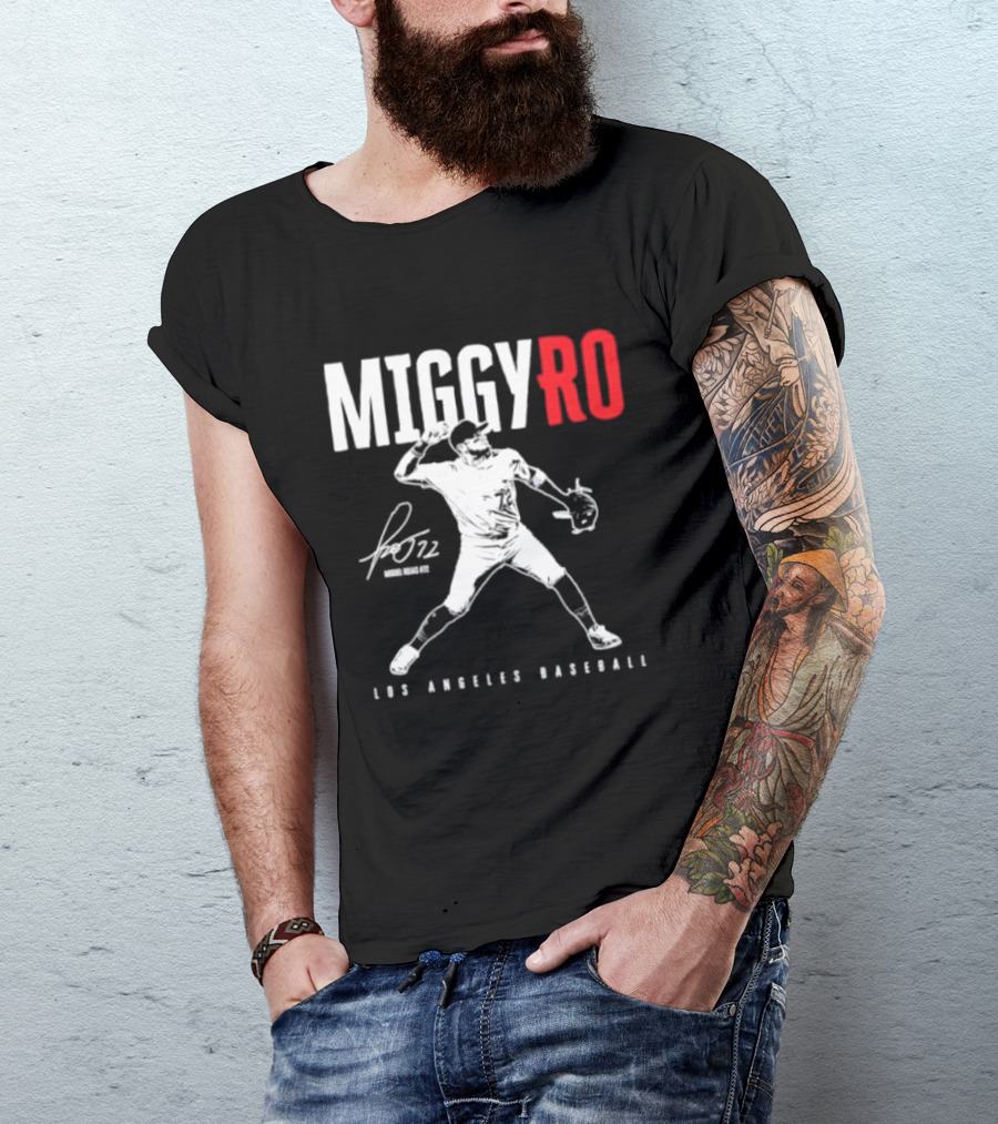 Miguel Rojas 72 Los Angeles Baseball MiggyRo Player Signature T-Shirt