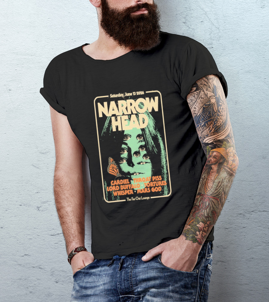Narrow Head Saturday June 13 2026 Far Out Lounge And Stage Austin TX Throat Piss Body Of Light Vision Video Masocoder T-Shirt