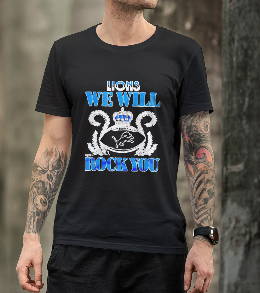 Detroit Lions We Will Rock You Queen Homage 2026 Tri Blend T-Shirt