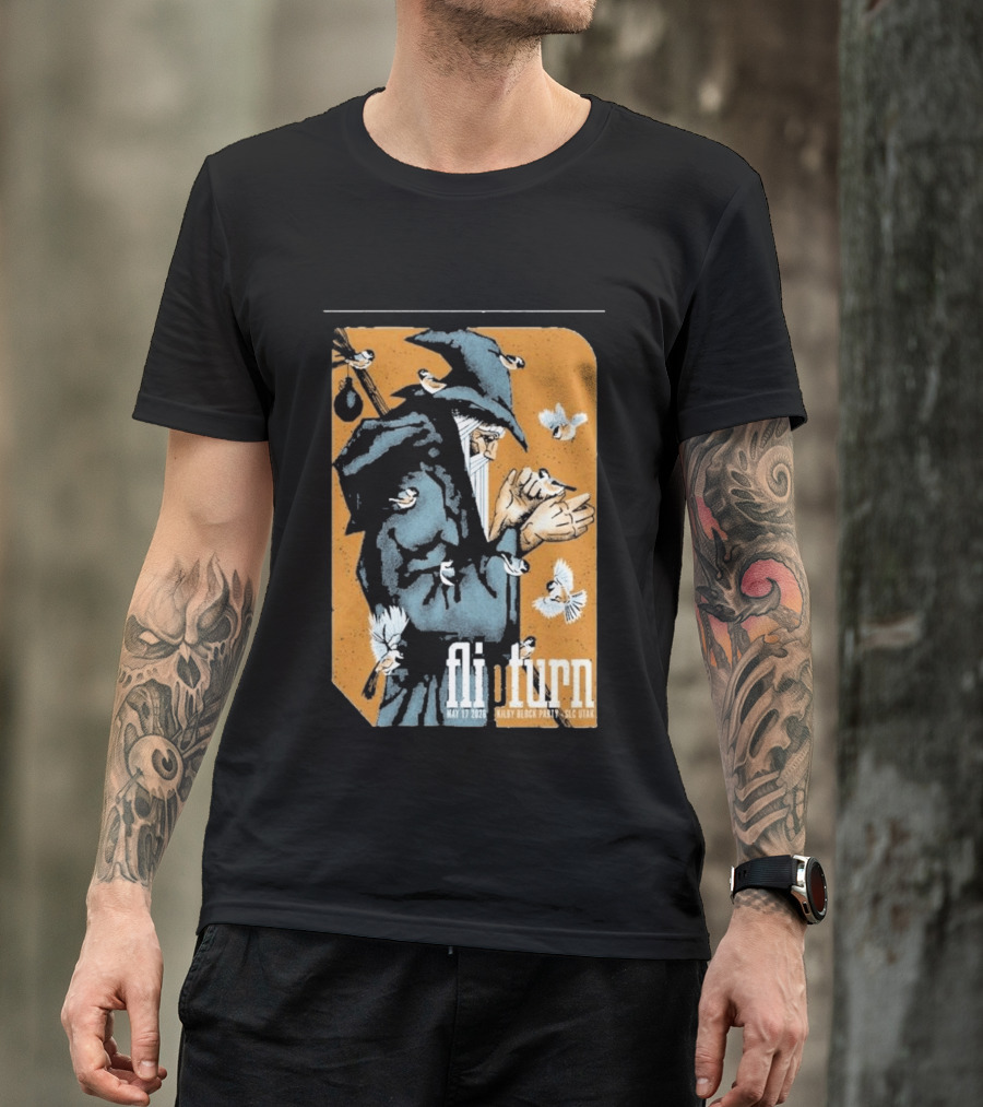 Flipturn Kilby Block Party May 17 2026 Salt Lake City Utah Wizard With Birds T-Shirt