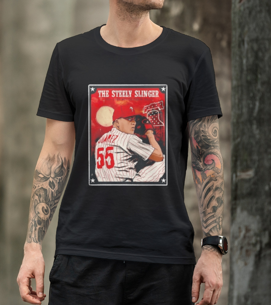 Philadelphia Phillies Ranger Suarez Steely Slinger 55 Baseball T-Shirt