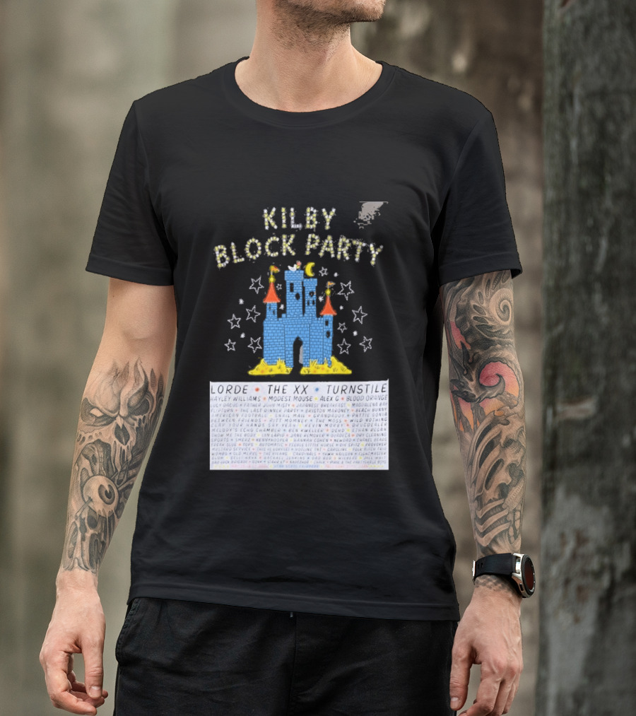 Kilby Block Party Salt Lake City May 17 2026 The XX Turnstile Alex G Blood Orange Stars Castle T-Shirt