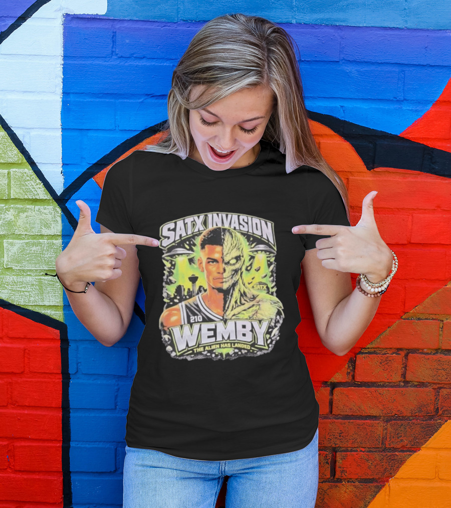 SATX Invasion Wemby The Alien Has Landed Victor Wembanyama 210 T-Shirt