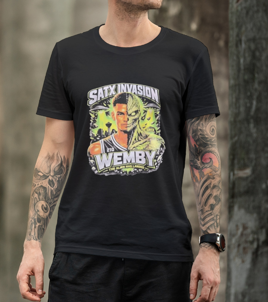 SATX Invasion Wemby The Alien Has Landed Victor Wembanyama 210 T-Shirt