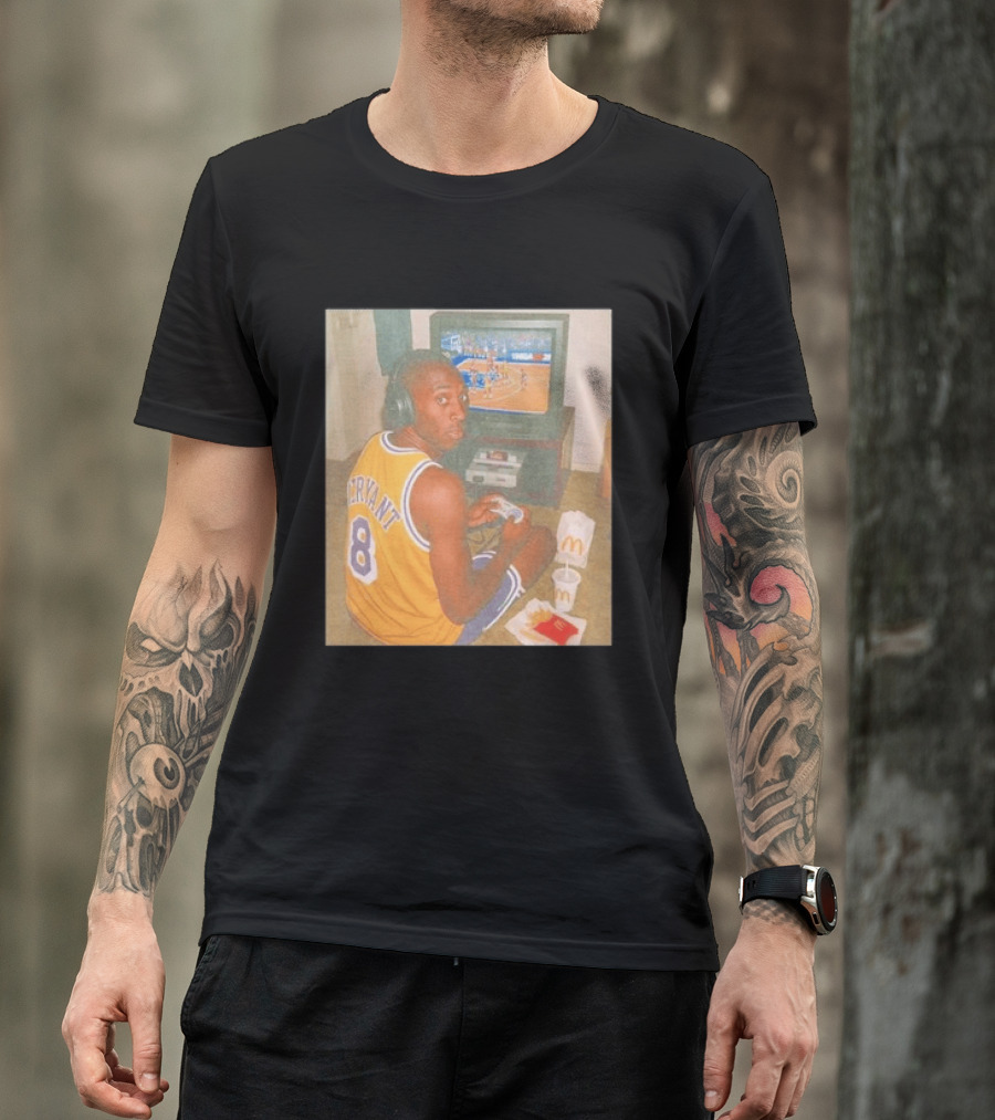 Kobe Bryant Number 8 Playing Retro NBA Video Game McDonald's Meal T-Shirt