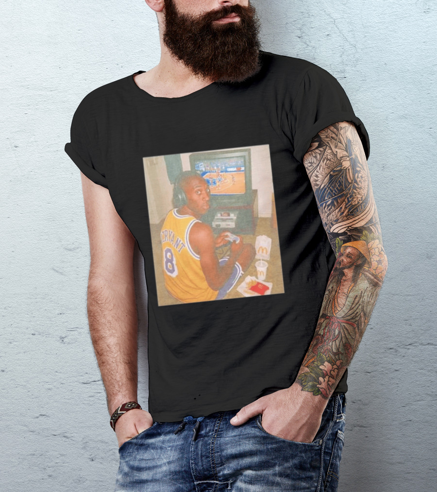 Kobe Bryant Number 8 Playing Retro NBA Video Game McDonald's Meal T-Shirt