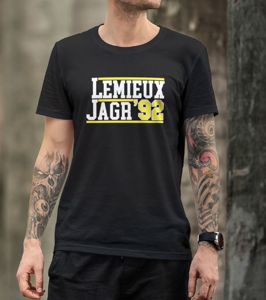 Lemieux Jagr '92 Retro Sports Memorabilia T-Shirt