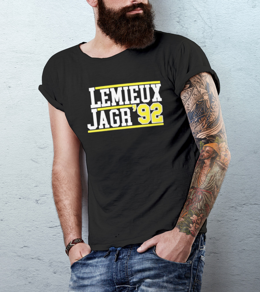 Lemieux Jagr '92 Retro Sports Memorabilia T-Shirt
