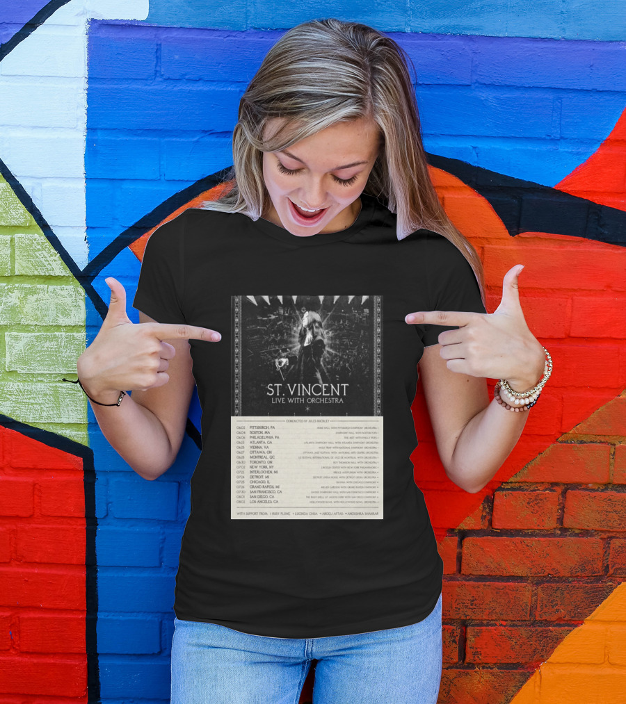 St Vincent Live With Orchestra 2026 Tour Conducted By Jules Buckley Dates And Locations T-Shirt
