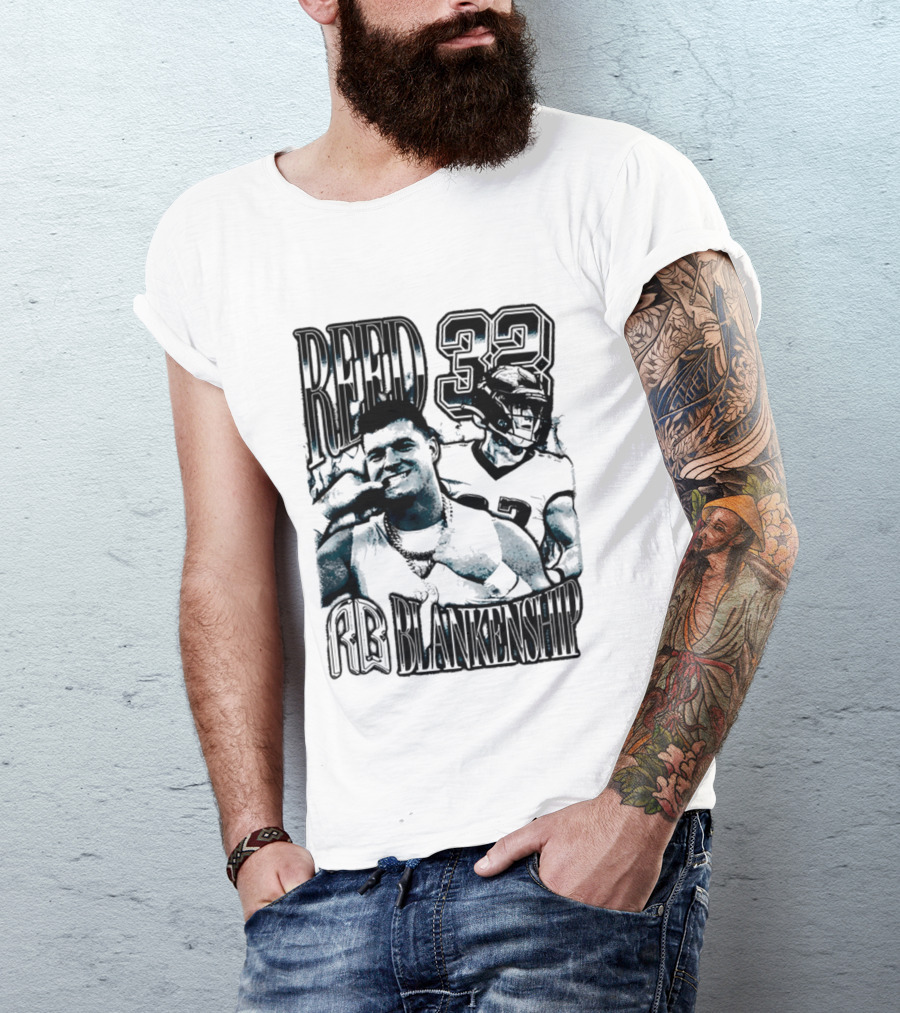 Reed Blankenship 32 Eagles Player Collage T-Shirt
