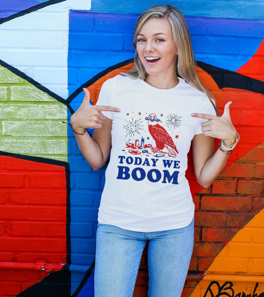 Today We Boom Bald Eagle Fireworks Celebration T-Shirt