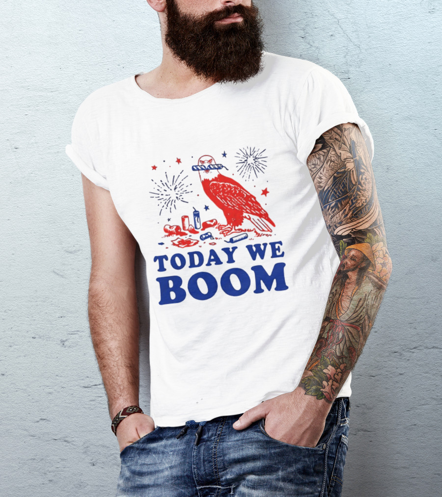Today We Boom Bald Eagle Fireworks Celebration T-Shirt