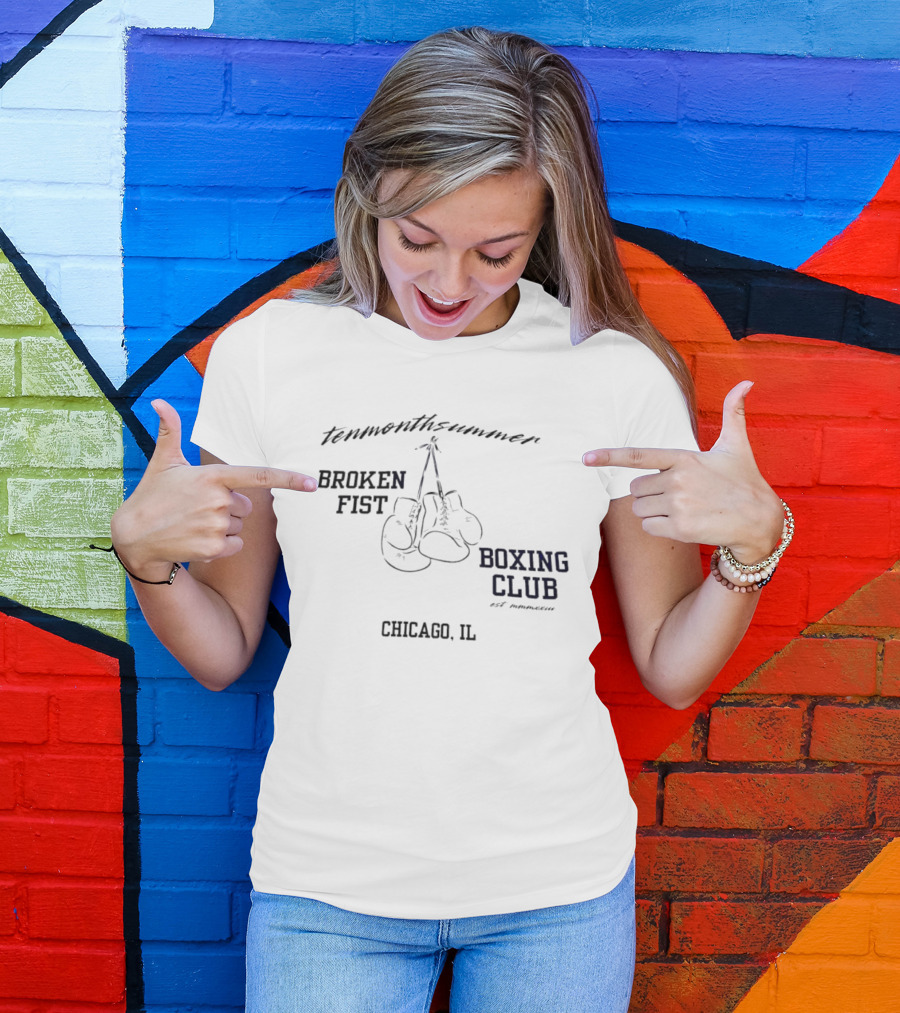 Tenmonthsummer Broken Fist Boxing Club Chicago IL Boxing Gloves T-Shirt
