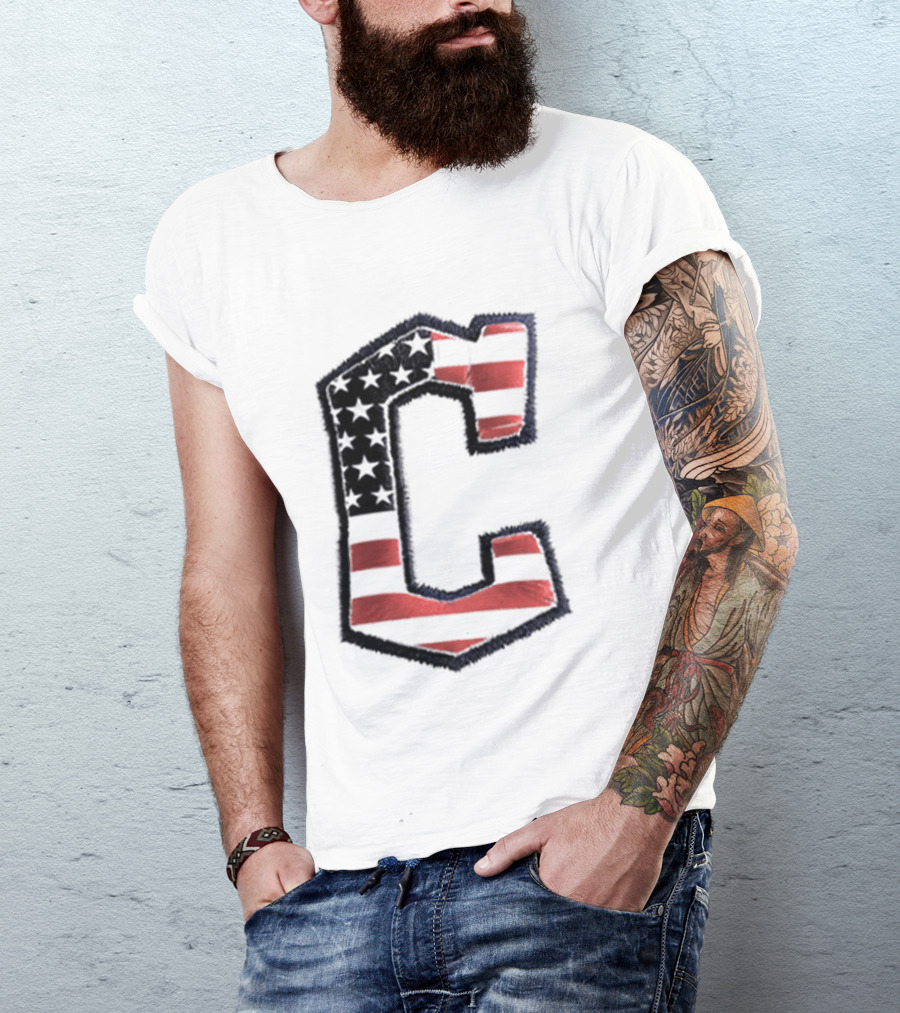 Cleveland Guardians American Flag Hat 2026 Patriotic Giveaway T-Shirt