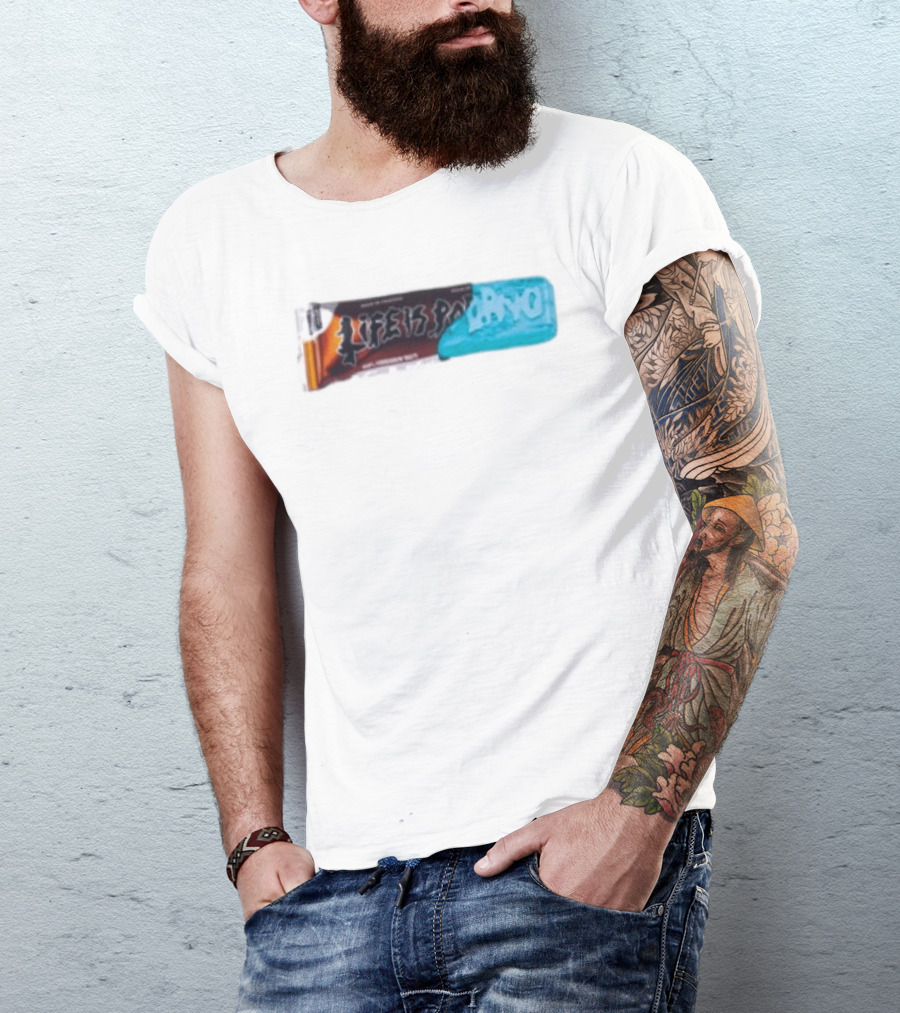 Life Is Porno Protein Bar Wrapper T-Shirt