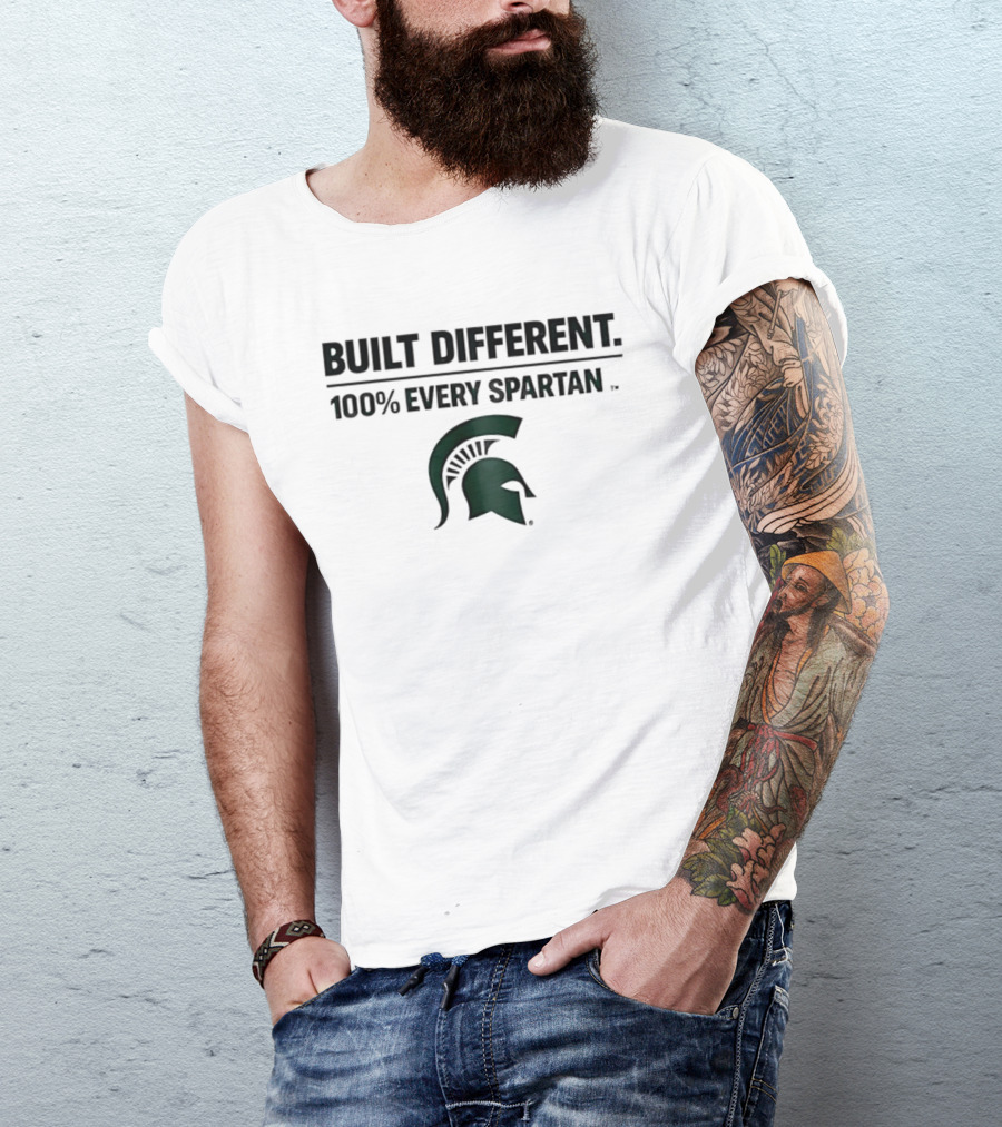 Built Different 100% Every Spartan Msu Helmet T-Shirt