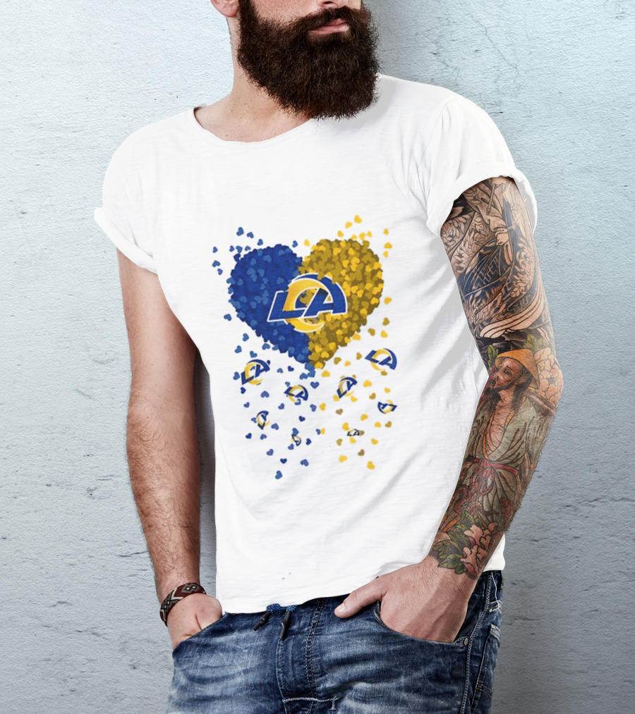 Los Angeles Rams Heart Logo 2026 Football Fanwear T-Shirt