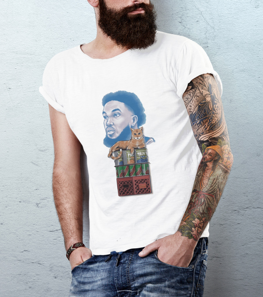 Karl Anthony Towns New York Knicks Bodega Cat And Paint Cans T-Shirt