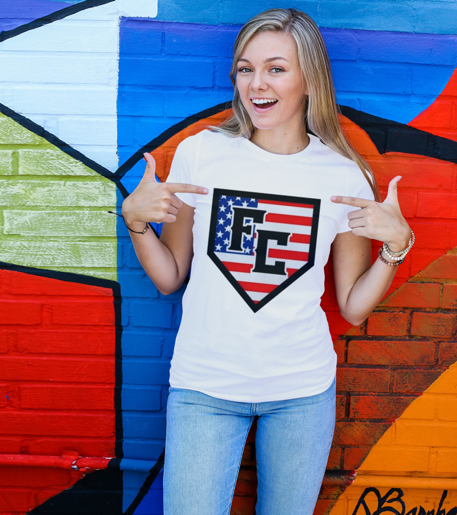 FC Patriotic Home Plate USA Flag White Regular 5000 T-Shirt