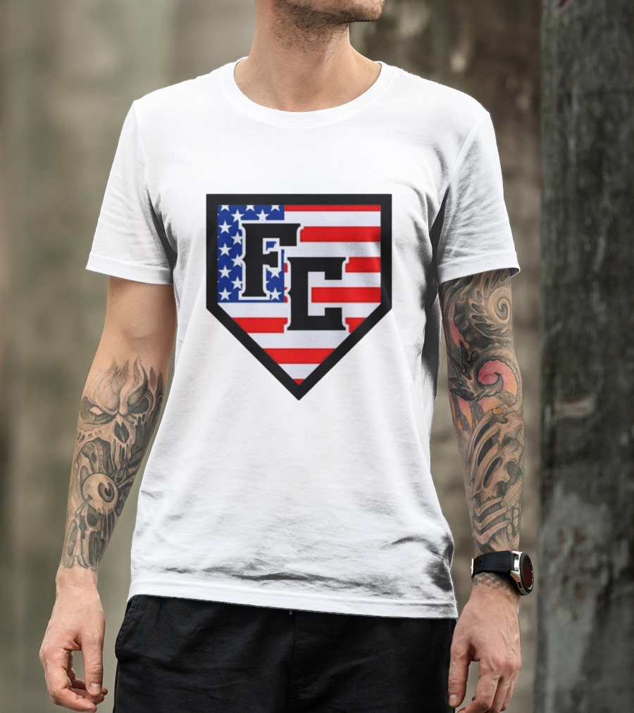 FC Patriotic Home Plate USA Flag White Regular 5000 T-Shirt