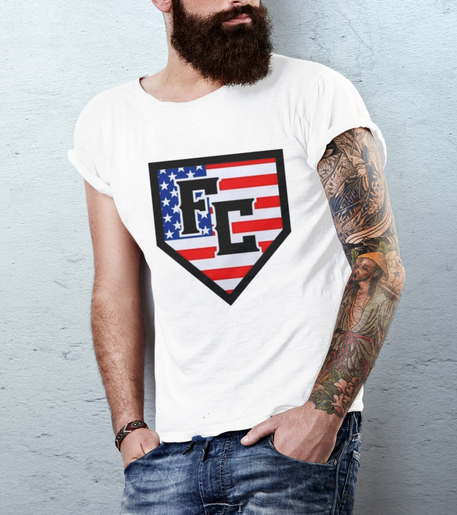 FC Patriotic Home Plate USA Flag White Regular 5000 T-Shirt