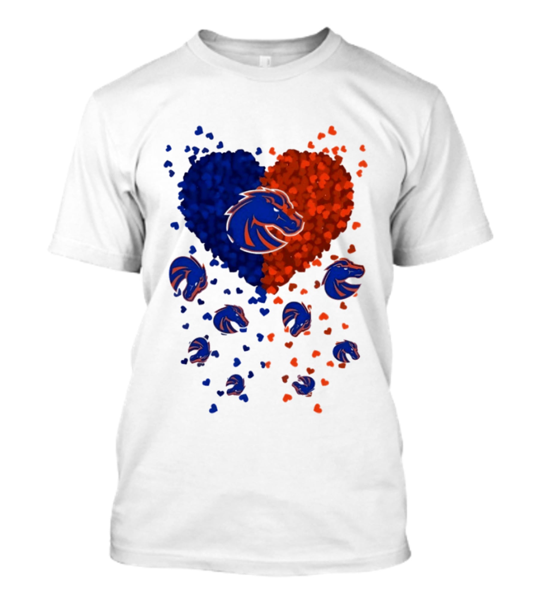 Heart Of Boise State Broncos Football 2026 Blue Orange Passion T-Shirt