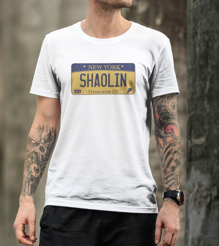 New York Shaolin Stereotype Co Staten Island License Plate T-Shirt