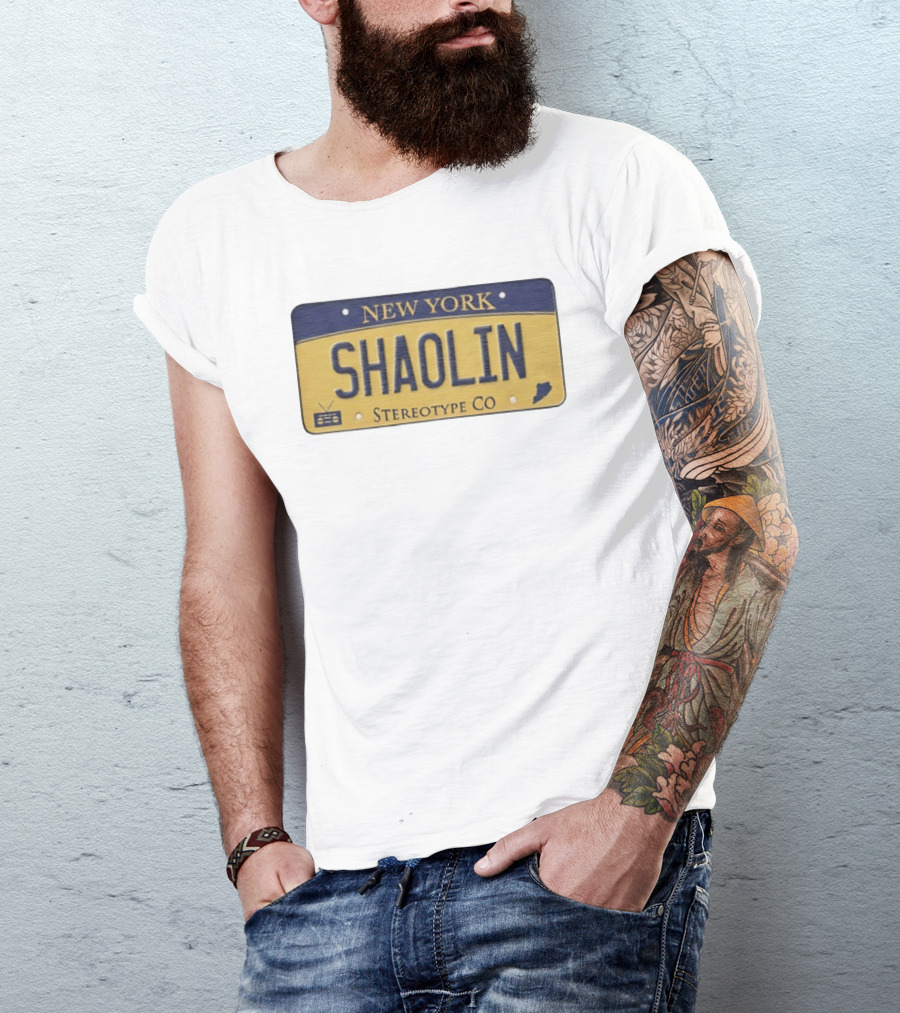 New York Shaolin Stereotype Co Staten Island License Plate T-Shirt