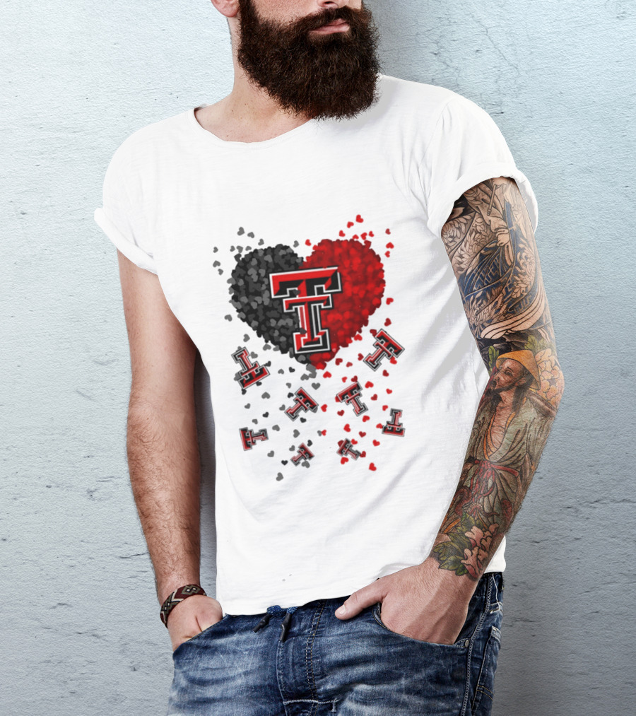 Texas Tech Red Raiders Heart 2026 Football Fan Gear T-Shirt