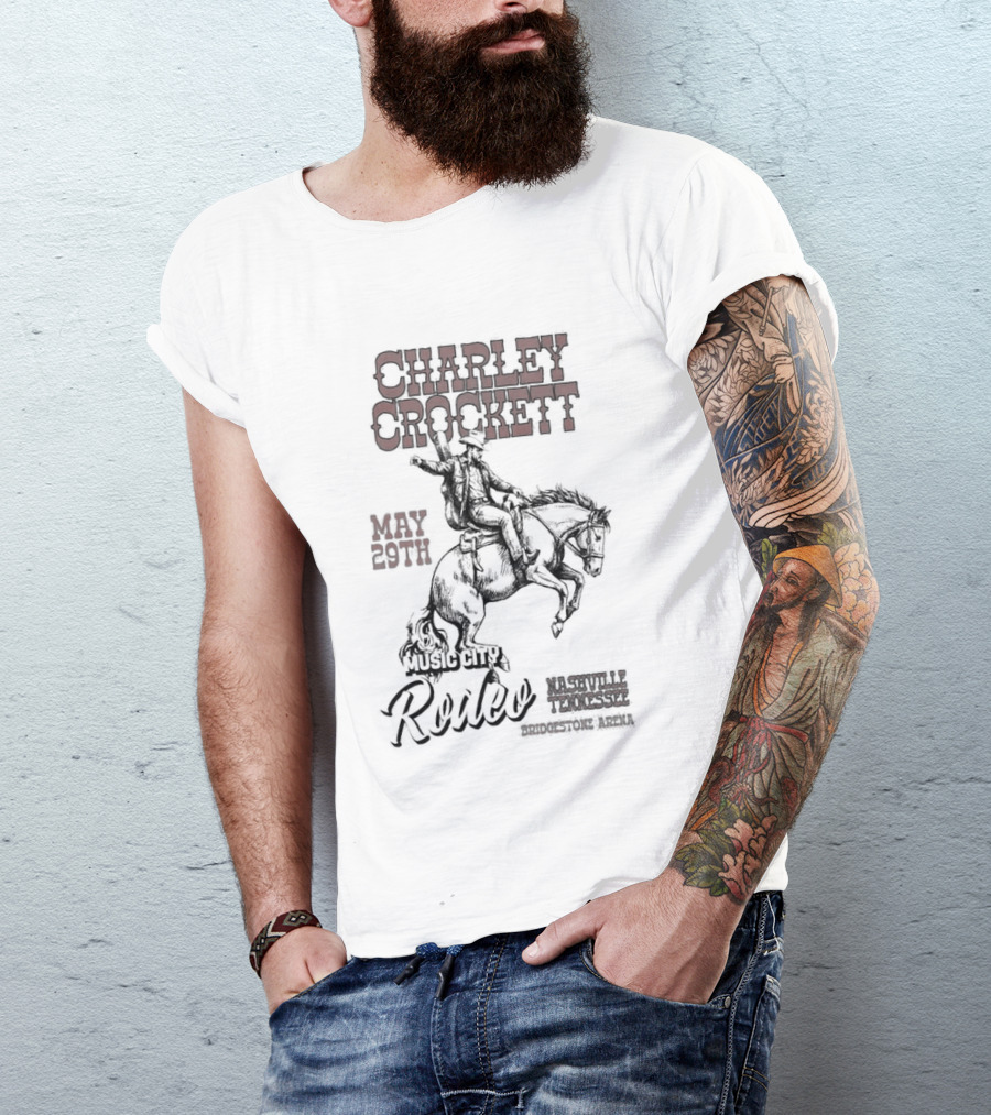 Charley Crockett Music City Review May 29 2026 Nashville TN Cowboy Horse Rider T-Shirt