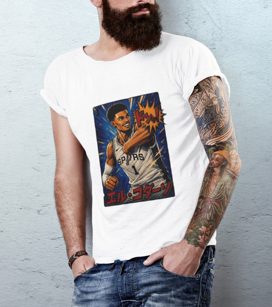 El Codazo Victor Wembanyama San Antonio Spurs Basketball Manga Style Japanese T-Shirt